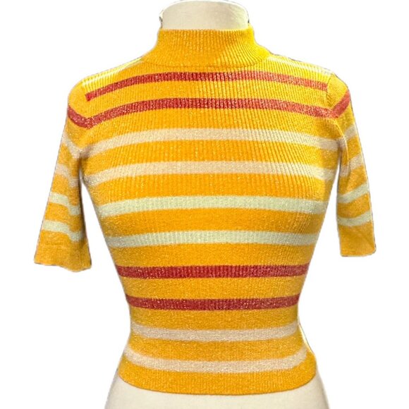 Hendy Top & Skirt Small Knit Metallic Shimmer Short Sleeve Bodycon Stretchy - Picture 5 of 11